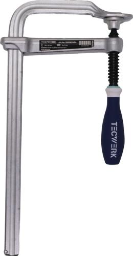 TECWERK Ganzstahlschraubzwinge Spannweite 200 mm Ausladung 100 mm 3-K-Griff